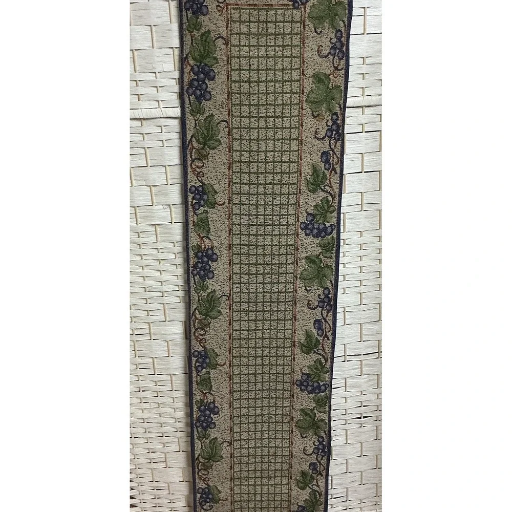 Vintage‎ Grape Tapestry Table Runner 54x12.5 Woven Jacquard Cottagecore Vineyard